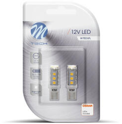 m-tech LED Izzó W5W 16-SMD 3528 (2db) fehér - M-TECH
