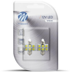 m-tech LED Izzó C5W 31 mm 6-SMD 5050 fehér (2db) - M-TECH