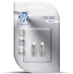 m-tech LED Izzó C5W 31 mm 2X3 mm FLUX fehér (2db) - M-TECH