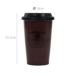 Vessia Cana de cafea COFFEE SHOP pentru masina, capac din silicon, 440 ml (93310 -brown)