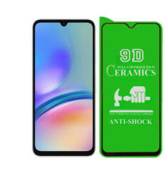 Samsung Galaxy A05s üvegfólia, képernyővédő fólia, kijelzővédő, flexibilis, kerámia, 9D, fekete kerettel