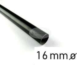 Fekete színű fém karnisrúd 16 mm átmérőjű - 200 cm