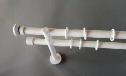Dijon fehér színű 2 rudas fém karnis szett - 19 mm (csöndesgyűrűs) - 200 cm