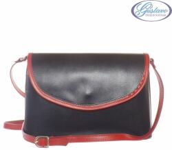  Női bőrtáska - fekete-piros
