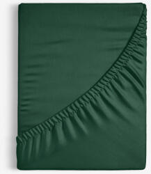 Goldea cearceaf de pat cu elastic din bumbac - verde închis 200 x 200 cm