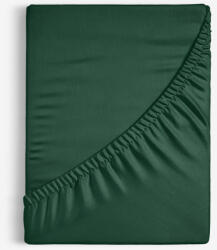 Goldea cearceaf de pat 100% bumbac cu elastic - verde închis 140 x 200 cm