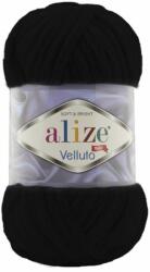 alize Velluto 60 - fekete (zsenília fonal, 100g, 68m) (8240)