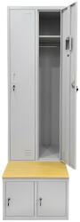 +Plus Mobilier Vestiar metalic Premium 2+2 compartimente (2 usi imbracaminte + 2 usi incaltaminte) SI BANCUTA, 600x800x2156 mm (LxlxH), PLUS gri 2 2 30 kg Nu Vestiar metalic cu bancuta 600x800x2156 (61004217)