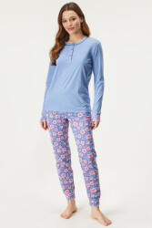 Coveri Pijama Chanel lungă albastru-roz S