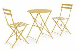 Bizzotto Set mobilier gradina masa 2 scaune fier galben wissant 41x45x80 cm, 60x71 cm (0803556)