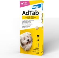 Elanco - Adtab AdTab Dog 112.5MG ( 2, 5, 5, 5 kg) - 1 tableta antiparazitara externa pentru caini