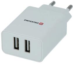 SWISSTEN Travel Adapter Smart IC 2X USB 2.1A Power Alb (pachet Eco) (22034000ECO)