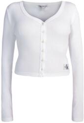 Calvin Klein Jachetă Woven Label Rib Ls Cardigan J20J222570 YAF bright white (J20J222570 YAF bright white)