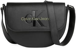 Calvin Klein Geantă mică Sculpted Saddle Bag22 Mono K60K611223 0GX black/sharp green (K60K611223 0GX black/sharp green)