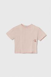 Calvin Klein gyerek pamut póló rózsaszín - rózsaszín 176