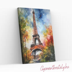 Eiffel torony tavasszal - Számfestő készlet kereten 40x50 (E51)