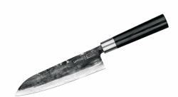 Samura Cutit santoku Samura-Super5, otel damasc, 18.2 cm, negru argintiu (TO-SP50095)