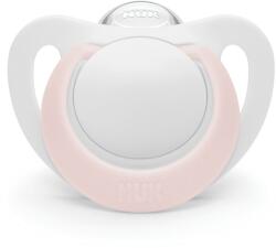 Nuk Силиконова залъгалка NUK - Star, 0-6 m (10730717-Бяло/Розово)
