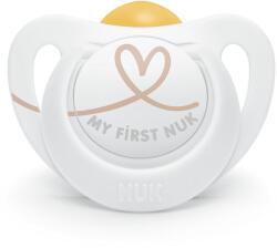 Nuk Каучукова залъгалка NUK - Star, с кутийка, 0-6 m (10726069-Бяло със сърце)