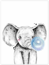 INSPIO Kép - Elefánt kék buborékkal