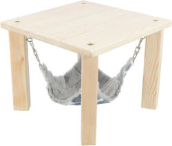TRIXIE Sunny shelter/platform with hammock | Fekhely (szürke, színes) tengerimalac és nyulak részére - 28×24×28 cm (62806)