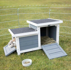 TRIXIE Small Animal Home | Faház (szürke, fehér) nyulak részére - 70x43x45 cm (62390)