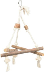 TRIXIE Swing on Rope | Játék (fa hinta kötélen) díszmadarak részére - 27x27x27 cm (5883)