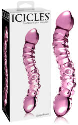 Icicles Nr. 55 - dildo de sticlă cu două capete, pentru punctul G (roz) (05403580000) Dildo