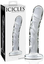 Icicles No. 62 - dildo transparent din sticlă în formă de penis (05403900000)