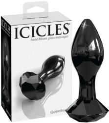 Icicles No. 78 - dildo anal conic din sticlă (negru) (05331900000)