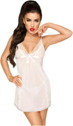 Penthouse Casual Seduction - rochie de noapte cu dantelă și tanga (alb) (4061504004617)