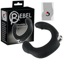 Rebel - vibrator pentru prostată curbat - silicon negru (05859120000) Vibrator