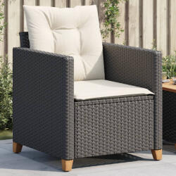 vidaXL fekete polyrattan kerti szék párnákkal (366317) - balena