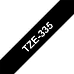 BROTHER szalag TZe-335, Fekete alapon Fehér, Laminált, 12mm 0.47", 8 méter (TZE335)