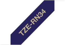 BROTHER Textil szalag TZe-RN34, Sötétkék alapon Arany, 12mm 0.47", 4 méter (TZERN34) - okoscucc