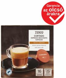 Tesco Cortado Espresso Macchiato tejpor és azonnal oldódó kávé kapszulákban 16 x 6, 3 g (100, 8 g)