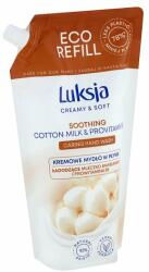 Luksja Creamy & Soft nyugtató hatású folyékony szappan utántöltő pamuttejjel, B5 provitaminnal 900 ml