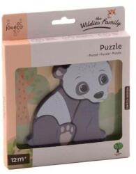 joueco Puzzle din lemn Joueco Familia Wildies Panda 4 piese (80097_panda) Puzzle