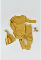 BabyCosy - Set 3 piese: body cu maneca lunga, panataloni lungi si caciulita din bumbac organic si modal - Sofran, Baby Cosy (Marime: 12-18 Luni) (BC-CSYM22505-12)