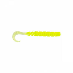 Mustad Aji Curly Tail 2.5'' Clear Chartreuse Plasztik Csali 12db (M8065005)