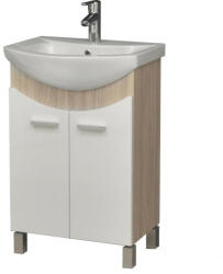 TMP cabinets ZX 55 - SONOMA - lábon álló fürdőszobabútor Sanovit Zenon 6055 porcelán mosdókagylóval 55 cm (400865) - moretti