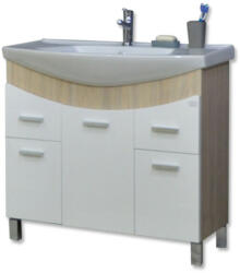 TMP cabinets ZX 85 - SONOMA - lábon álló fürdőszobabútor Sanovit Zenon 6085 porcelán mosdókagylóval 85 cm (400880) - moretti