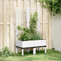 vidaXL fehér PP rácsos kerti ültetőláda 80 x 40 x 142 cm (367924)