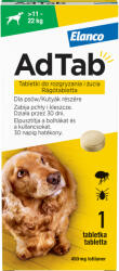 Elanco Animal Health AdTab, Deparazitare externa pentru caini 11-22 kg, comprimate masticabile, 1 X 450 mg