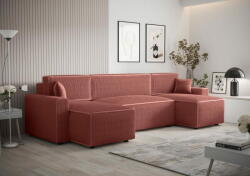  Veneti RADANA U-alakú kényelmes kinyitható kanapé - lazacszín