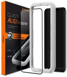 Spigen AGL00106 Apple iPhone 11 / XR Spigen GlastR Align Master edzett üveg képernyővédő fólia, felhelyezést segítő kerettel, Fekete (AGL00106)
