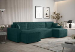  Veneti RADANA U-alakú kényelmes kinyitható kanapé - sötétzöld