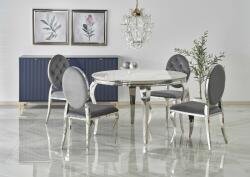 Halmar REGINALD asztal, fehér márvány-ezüst - sprintbutor