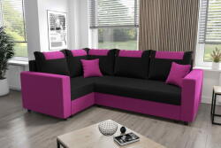  Veneti SANVI PLUS sarok ülőgarnitúra karfákkal - rózsaszín / fekete