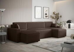  Veneti RADANA U-alakú kényelmes kinyitható kanapé - barna 2